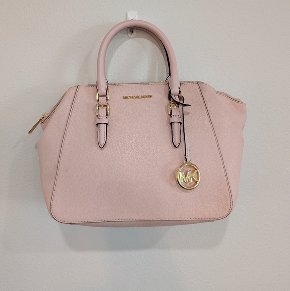 Michael Kors Charlotte Pink Saffiano Leather Purse Handbag - Picture 4 of 11